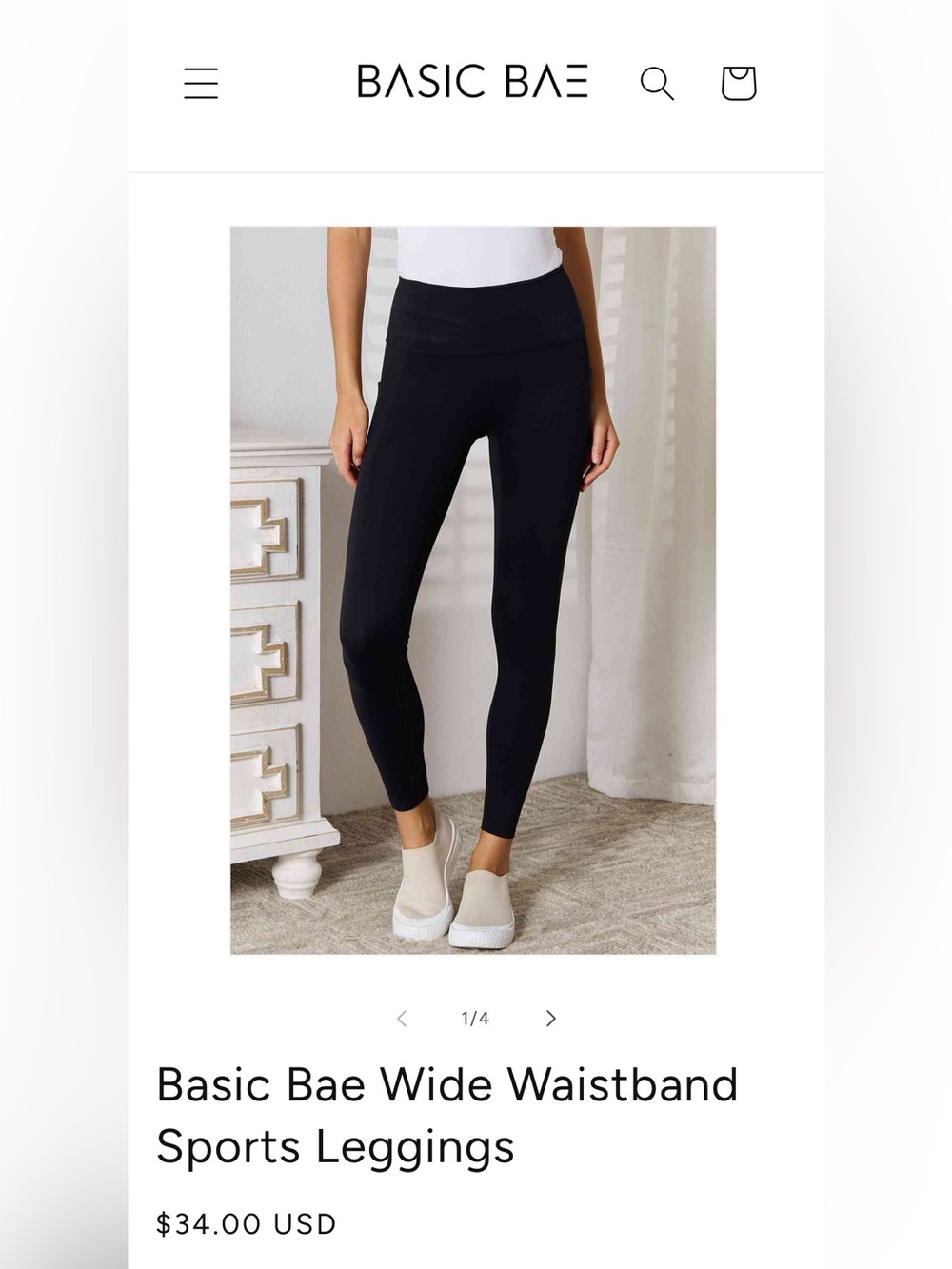Basic Bae High-Rise Black Performance Leggings